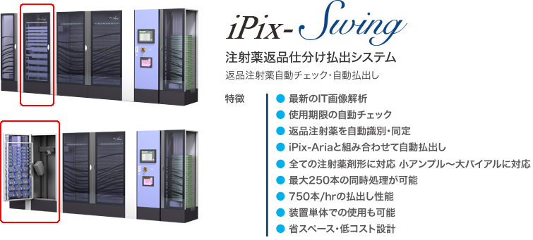 iPix-Swing／注射薬返品仕分け払出システム